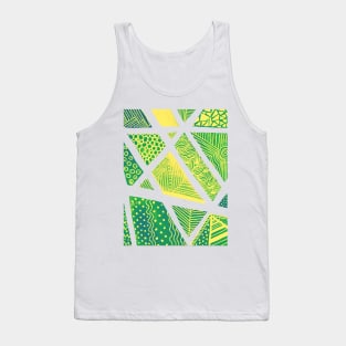 Geometric doodles - green and yellow Tank Top